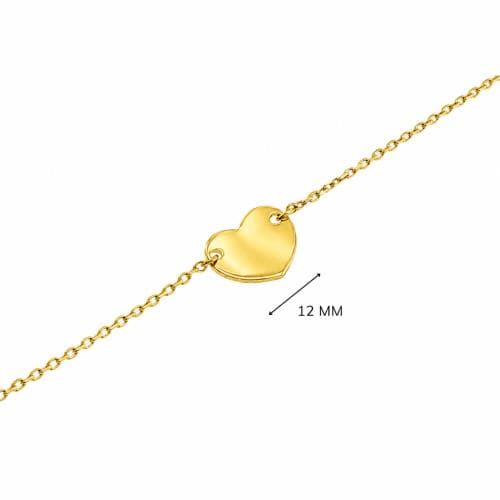 Armband met persoonlijke gravure — Hartje (12 mm) (Forca-schakel)