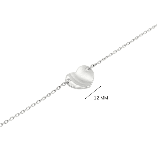 Armband met persoonlijke gravure — Hartje (12 mm) (Forca-schakel)
