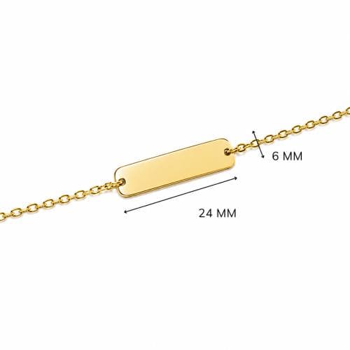 Armband met persoonlijke gravure — Rechthoekig (24 x 6 mm) (Forca-schakel)