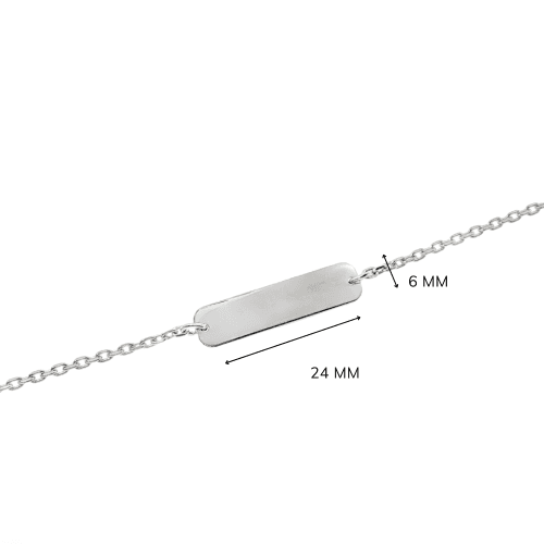 Armband met persoonlijke gravure — Rechthoekig (24 x 6 mm) (Forca-schakel)