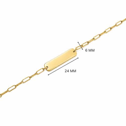 Armband met persoonlijke gravure — Rechthoekig (24 x 6 mm) (Paperclip-schakel)