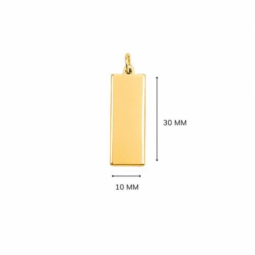 Hanger met persoonlijke gravure — Rechthoekig (10 x 30 mm)