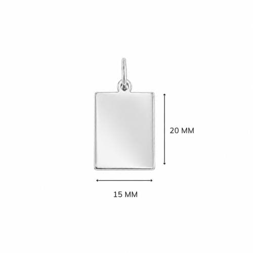 Hanger met persoonlijke gravure — Rechthoekig (15 x 20 mm)