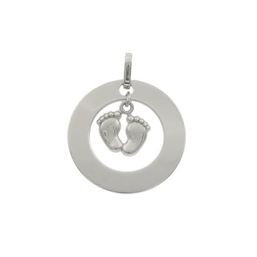 Hanger Rond plaatje met opening en voetjes (3D) (25 mm)