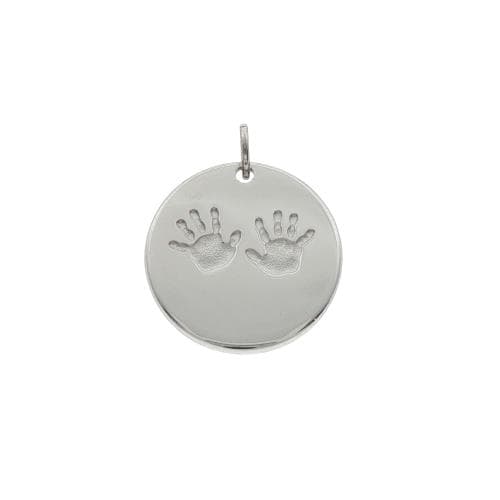 Hanger Rond plaatje met twee handafdruk ken (22 mm)