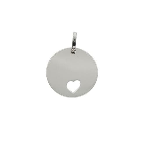 Hanger Rond plaatje met uitgefreesd hartje (20 mm)