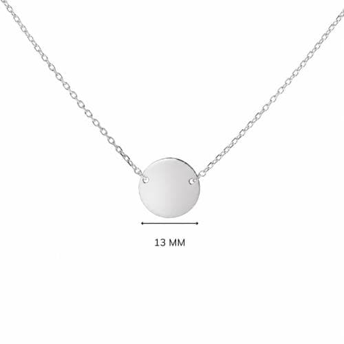 Halsketting met persoonlijke gravure — Rond (13 mm) (Forca-schakel)